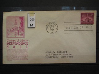 Фото марки США 1956г FDC (первый день гашения)