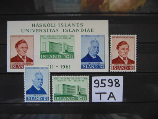 Фото марки Исландия серия+блок 1961г **