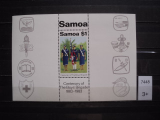 Фото марки Самоа блок 1983г **
