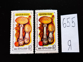 Фото марки СССР 1986г разные оттенки, разный клей **