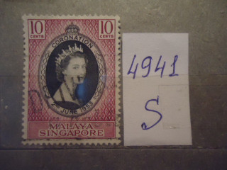 Фото марки Малайя/Сингапур 1953г 1 м