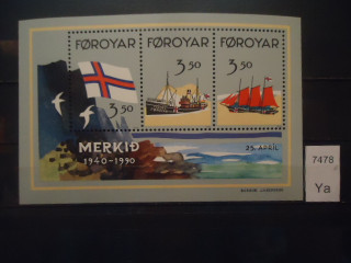 Фото марки Форерские острова 1990г блок **