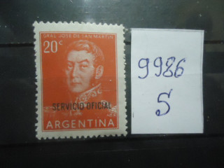 Фото марки Аргентина 1961г надпечатка **