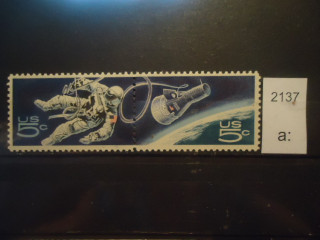Фото марки США 1967г сцепка **