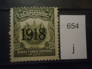 Фото марки Сальвадор 1918г надпечатка *