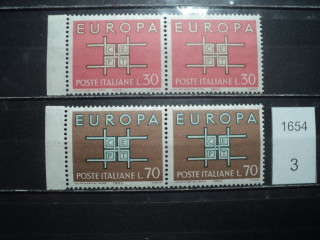 Фото марки Италия 1963г сцепка **