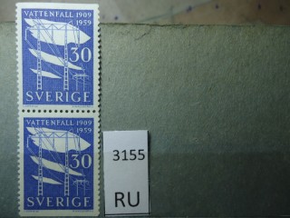 Фото марки Швеция 1959г пара *