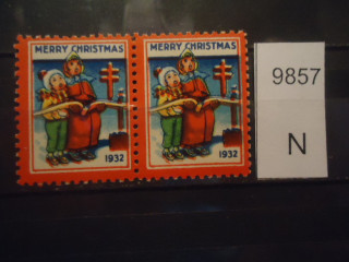 Фото марки Марки США и афилированных территорий 1932г Рождественские этикетки пара **