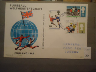 Фото марки Великобритания конверт 1966г