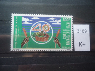 Фото марки Франц. Конго 1987г **