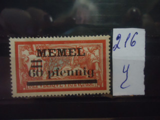Фото марки Германская оккупация Мемеля 1922г **