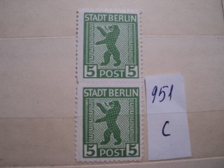 Фото марки Германия Берлин сцепка 1946г *
