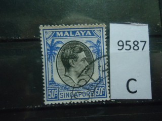 Фото марки Брит. Малайя шт. Сингапур 1948г