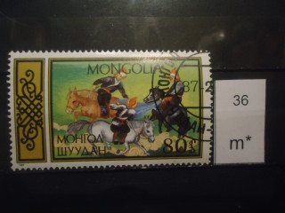 Фото марки Монголия 1987г