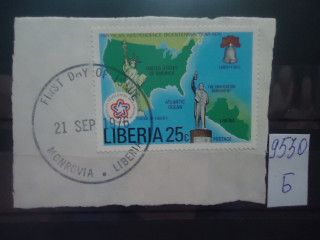 Фото марки Либерия. Вырезка из конверта