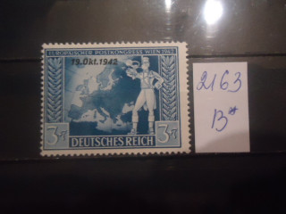 Фото марки Германия Рейх надпечатка 1942г **