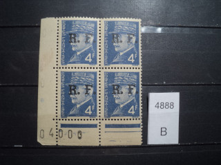Фото марки Франция квартблок 1942г - 1944г **
