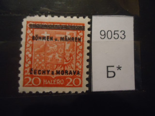 Фото марки Германская оккупация Чехословакии 1939г надпечатка **