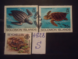 Фото марки Соломоновы острова Сейшельские острова 3 м