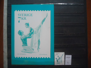 Фото марки Швеция п/карточка + марка 1975г **