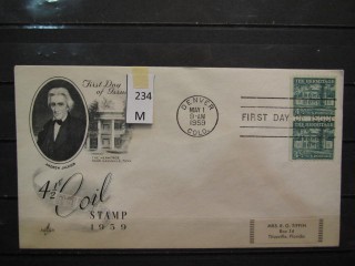 Фото марки США 1959г FDC (первый день гашения)