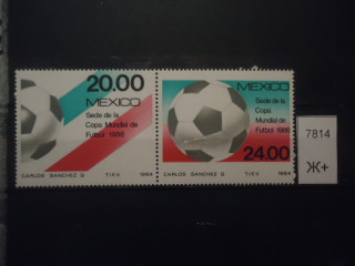Фото марки Мексика 1984г сцепка **