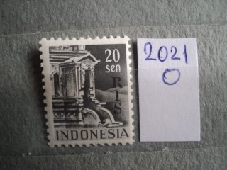 Фото марки Индонезия 1950г надпечатка **