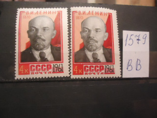 Фото марки СССР 1961г (Ленин бледный, лицо загорелое, разный клей) **