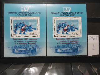 Фото марки СССР 1988г блоки с надпечаткой (1 бл-