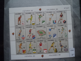 Фото марки Колумбия малый лист 1986г **