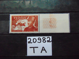 Фото марки Французский Феззан 1949г **