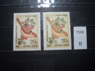 Фото марки СССР 1981г (разный цвет оперения) **