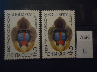 Фото марки СССР 1984г (разный оттенок обезьянки, разная бумага, клей) **