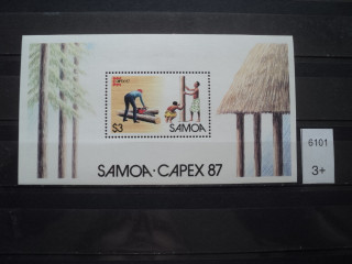 Фото марки Самоа блок 1987г **