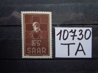 Фото марки Саар марка 1954г **