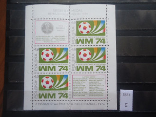 Фото марки Польша малый лист 1974г **
