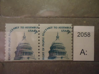 Фото марки США 1976г сцепка пара **