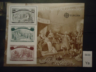 Фото марки Португалия блок 1992г (12 евро) **