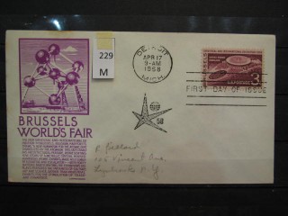 Фото марки США 1958г FDC (первый день гашения)