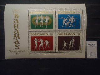 Фото марки Багамские острова 1984г блок (7,5€) **