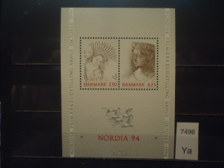 Фото марки Дания 1992г блок **
