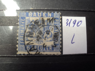 Фото марки Герман. Баден 1860г