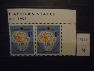 Фото марки Гана 1958г сцепка **