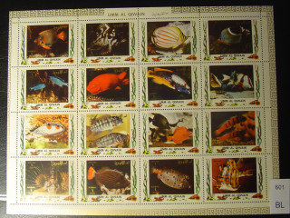 Фото марки Рыбы малый лист 16 марок **