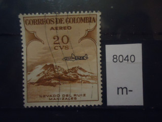 Фото марки Колумбия 1954г надпечатка