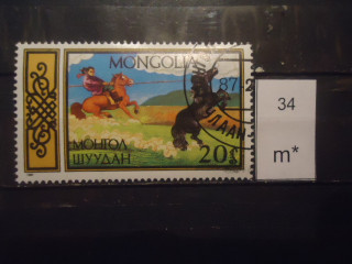 Фото марки Монголия 1987г