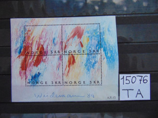 Фото марки Норвегия блок 1989г **