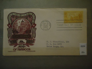 Фото марки США 1950г конверт первый день гашения