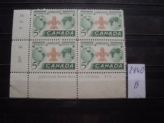 Фото марки Канада квартблок 1955г **
