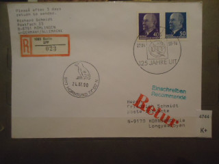 Фото марки ГДР конверт 1990г